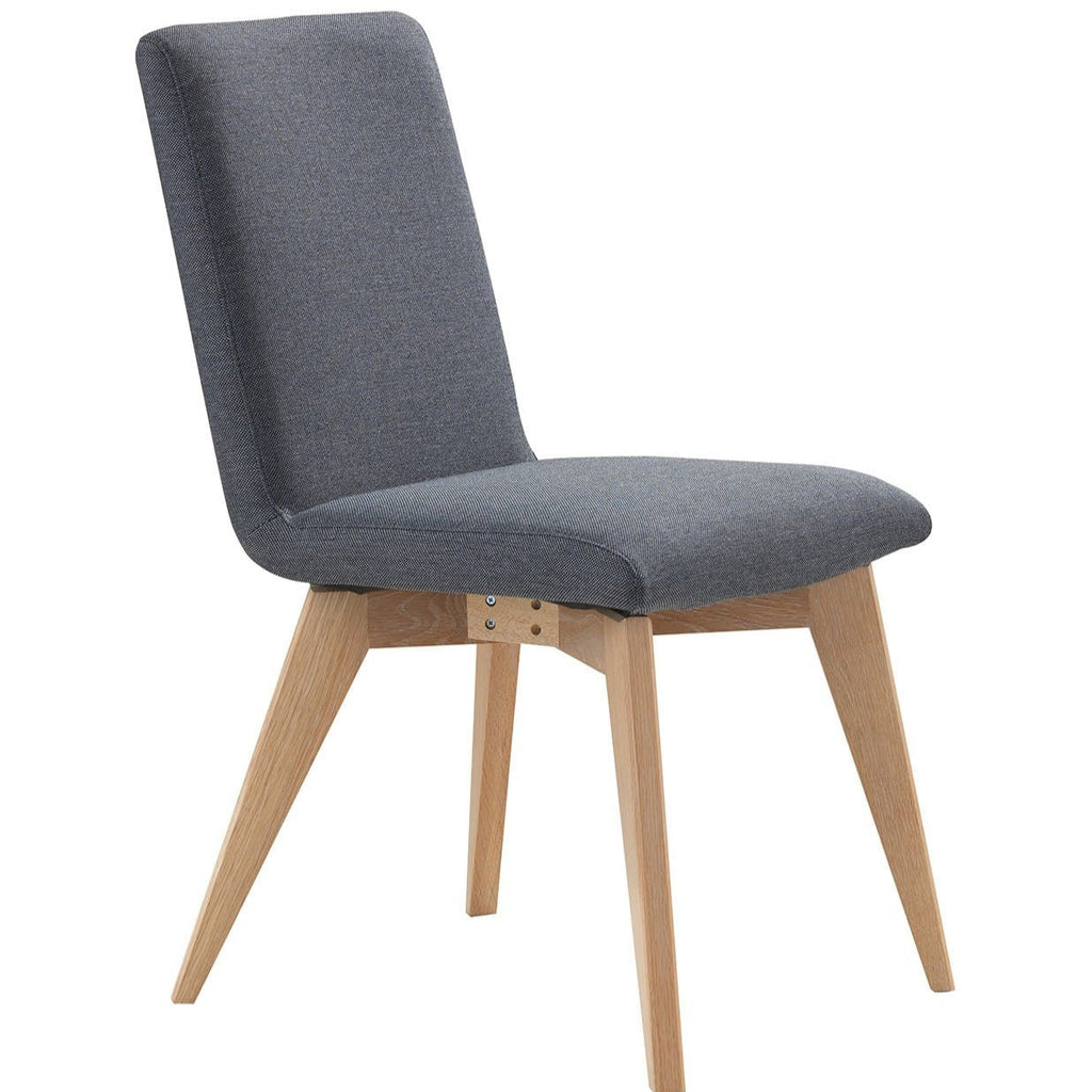 Manhattan Dining Chair-Grey Fabric with Clear Stain Legs