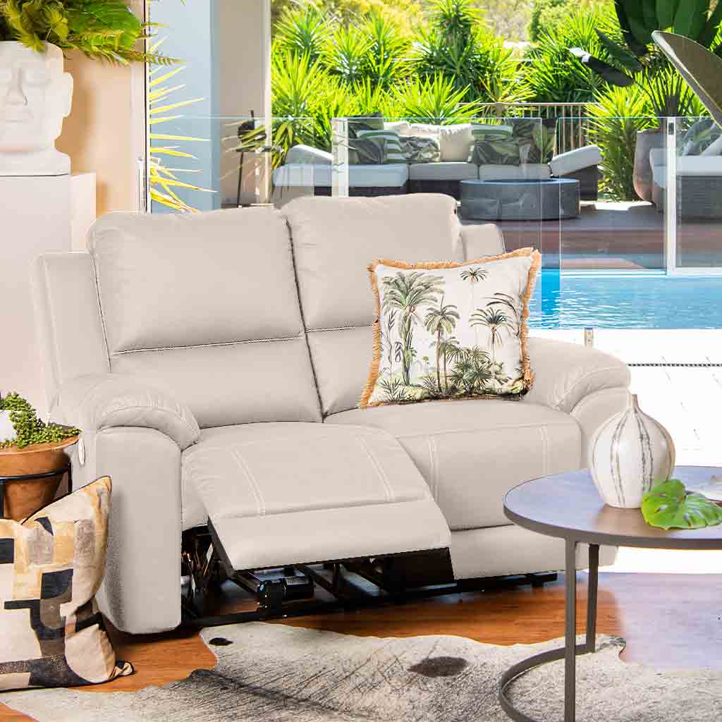Harlee 2 Seater Fabric Manual Recliner-Carrera