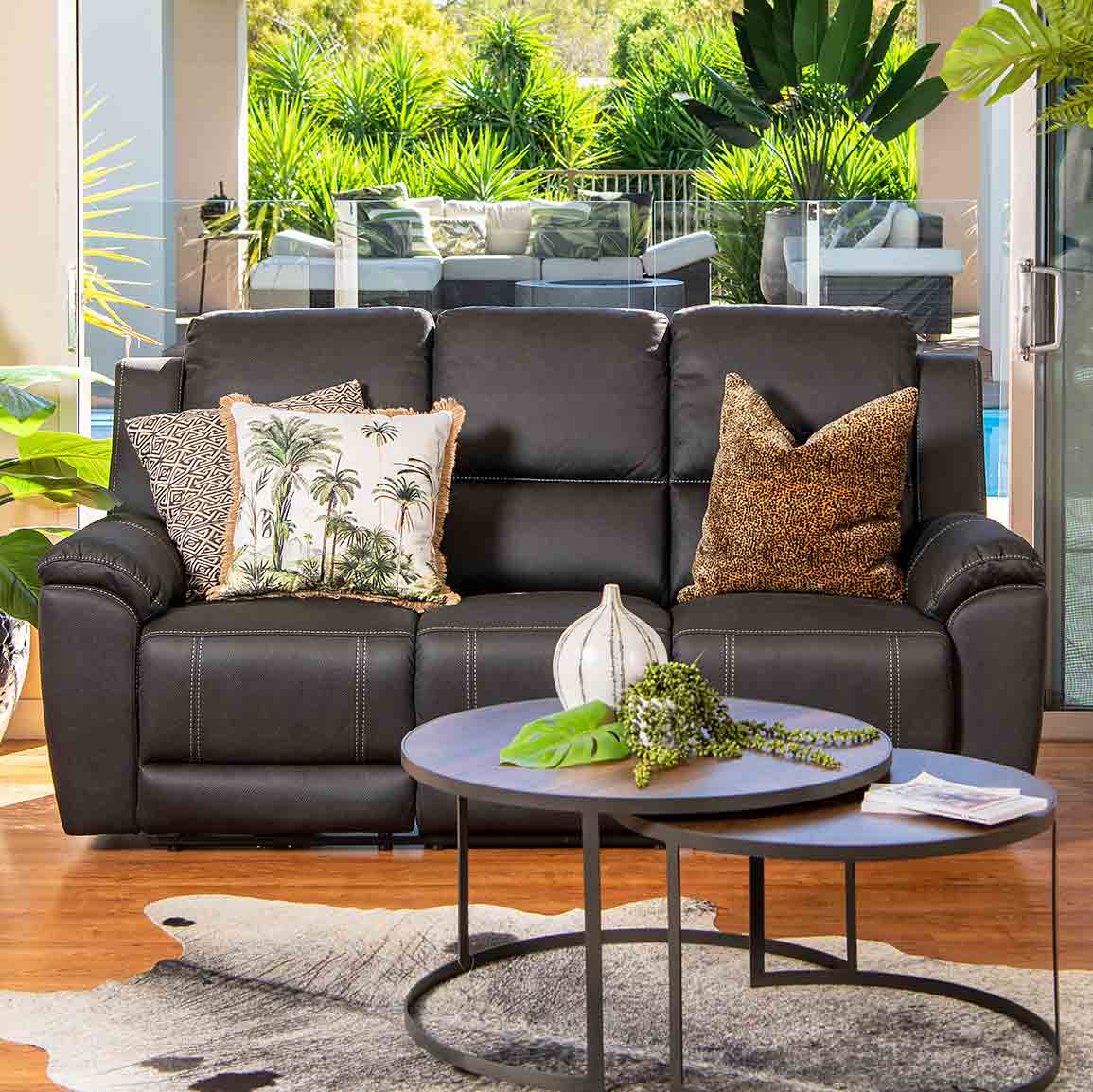 Harlee 3 Seater Fabric Power Recliner