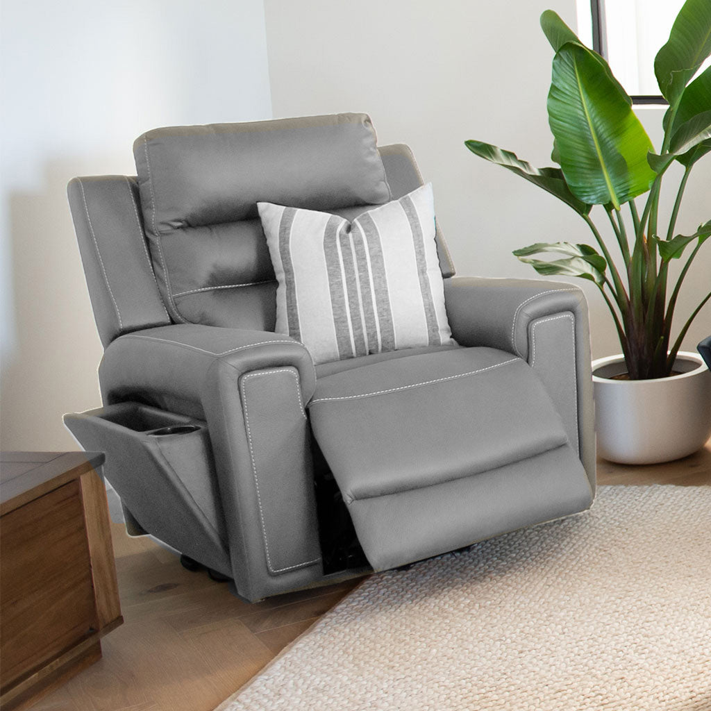 Mason Fabric Power Recliner-Ash