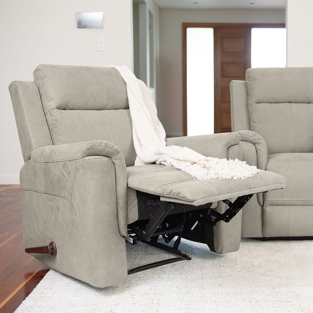Rothbury Fabric Manual Recliner-Ash