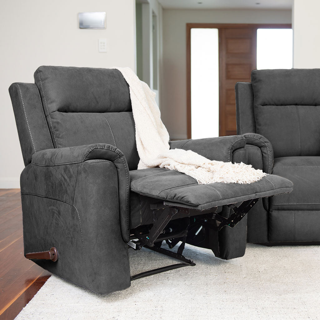 Rothbury Fabric Manual Recliner-Jet