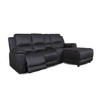 Harlee 3 Seater Fabric Sofa with RHF Chaise and Power Recliner-Jet