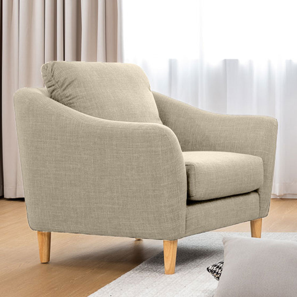 Lucas Fabric Armchair-Oatmeal