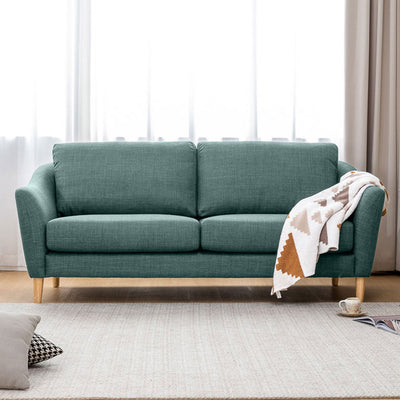 Lucas 3 Seater Fabric Sofa-Green hover image