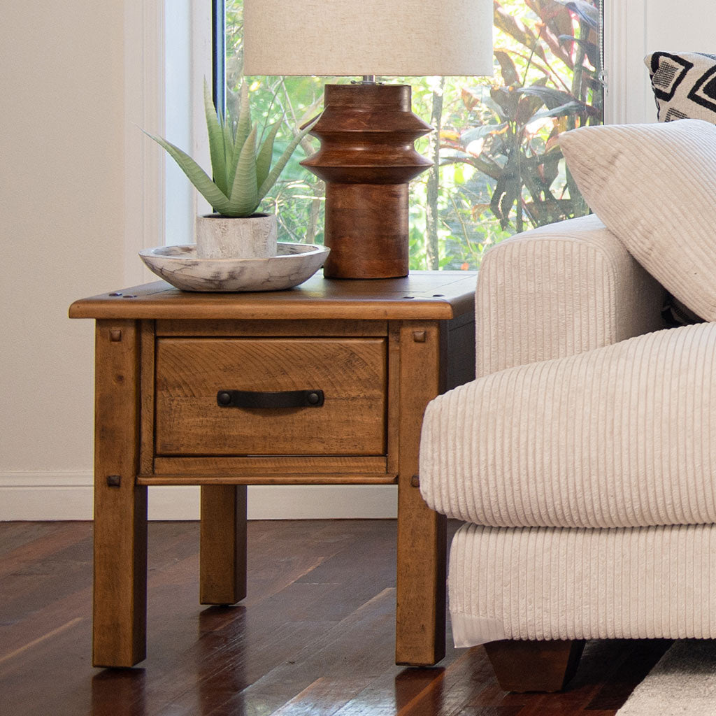 Oberon Lamp Table-Natural