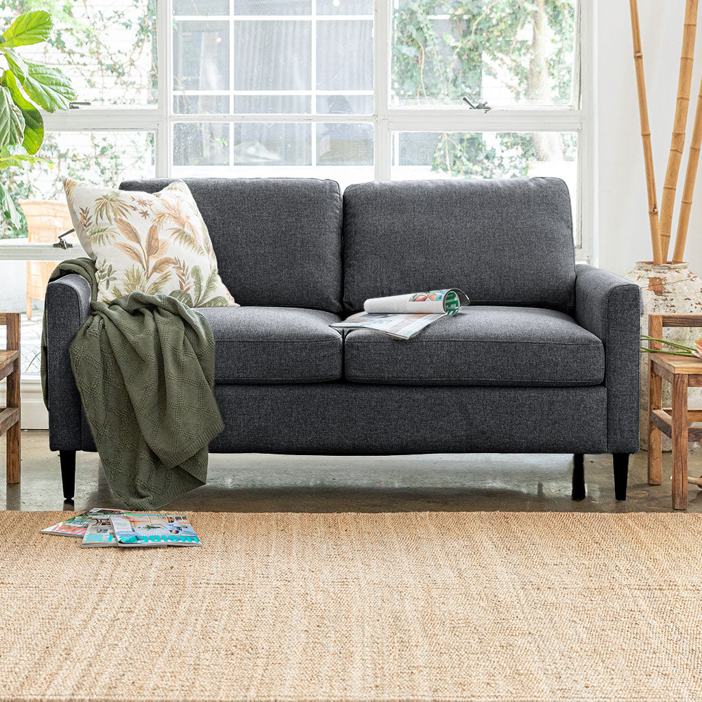 Oliver 2.5 Seater Fabric Sofa-Storm