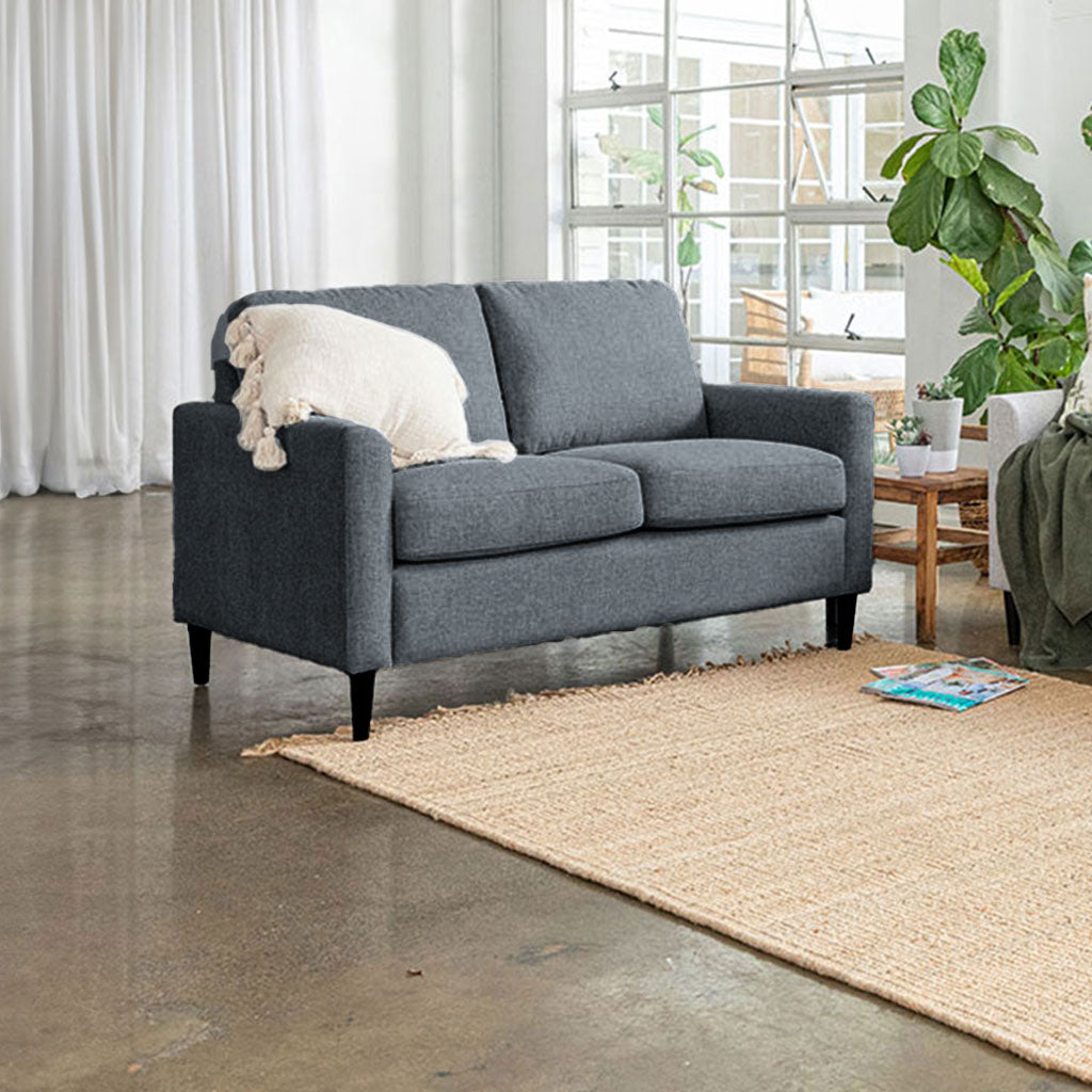 Oliver 2 Seater Fabric Sofa-Storm