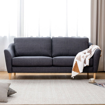 Lucas 3 Seater Fabric Sofa-Charcoal hover image