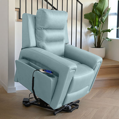 Mason Leather Lift Chair Triple Motor-Ice Blue hover image