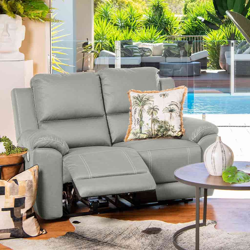 Harlee 2 Seater Fabric Manual Recliner-Shadow