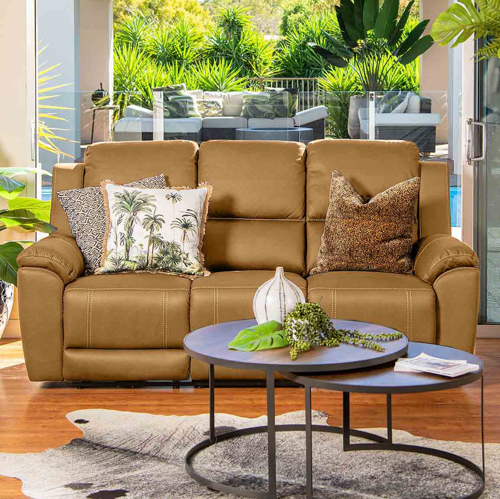 Harlee 3 Seater Fabric Manual Recliner-Windsor