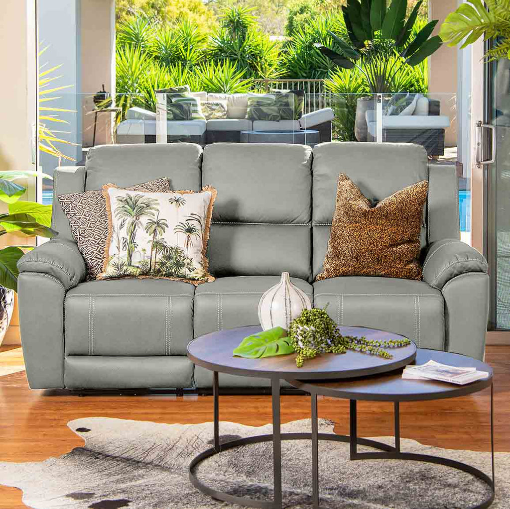 Harlee 3 Seater Fabric Manual Recliner-Shadow