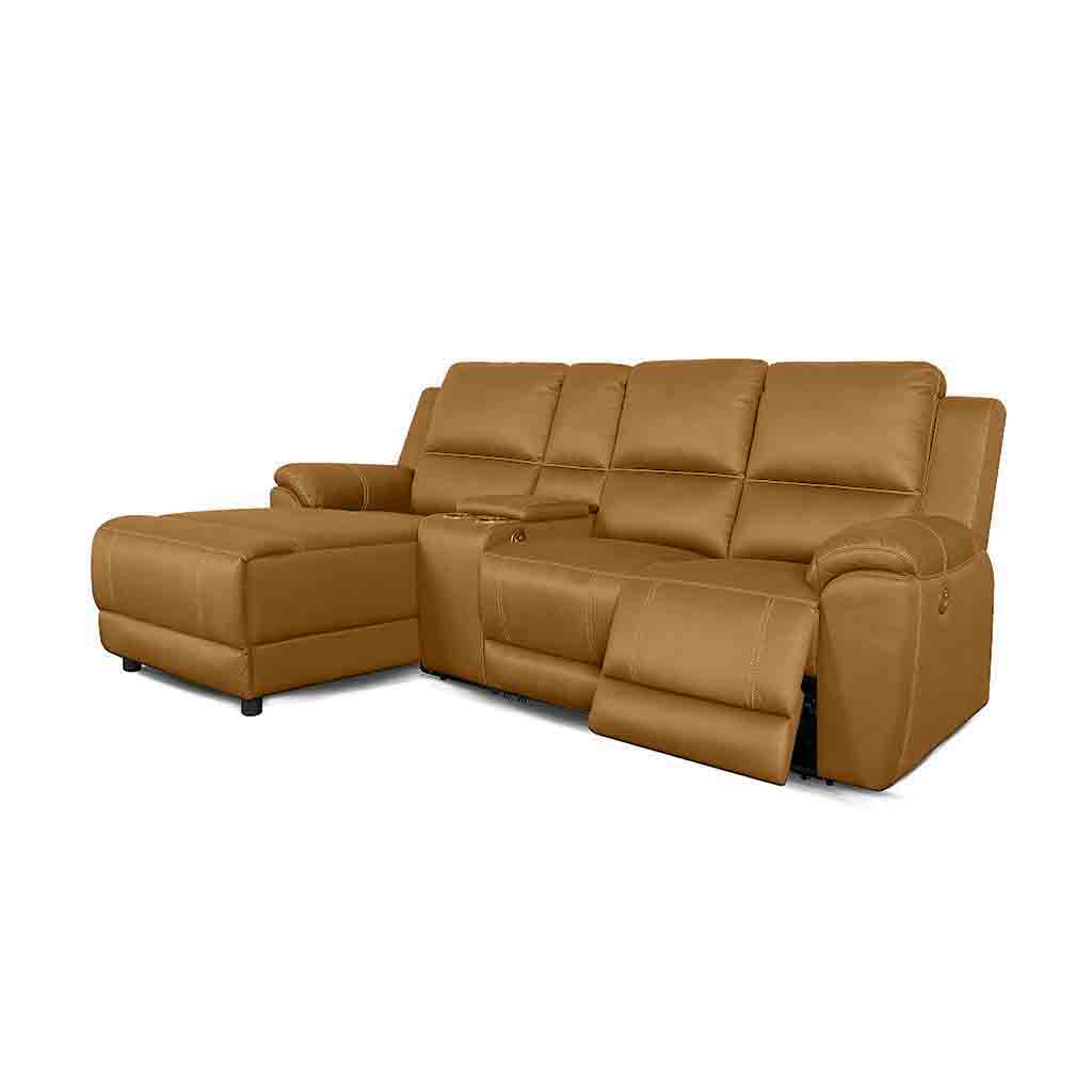 Harlee 3 Seater Fabric Sofa with LHF Chaise and Power Recliner