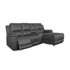 Harlee 3 Seater Fabric Sofa with RHF Chaise and Manual Recliner-Anchor