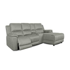 Harlee 3 Seater Fabric Sofa with RHF Chaise and Power Recliner-Shadow