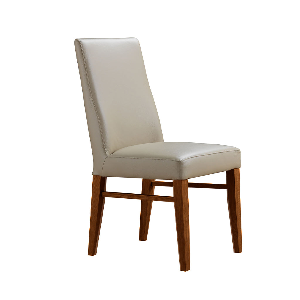 Zack Leather Dining Chair-Light Mocha Leather with Blackwood Stain Legs