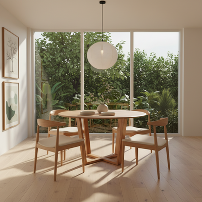 Bondi 1200 Dia Round Dining Table-Clear Lacquer hover image