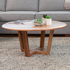 Bondi Round Coffee Table-Clear Lacquer