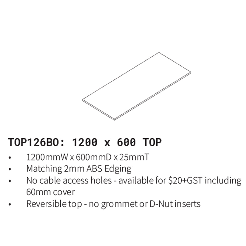 Blend White Straight Top Only 1800x900 TOP1260BW