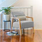 Stanford Leather Accent Chair-Light Grey