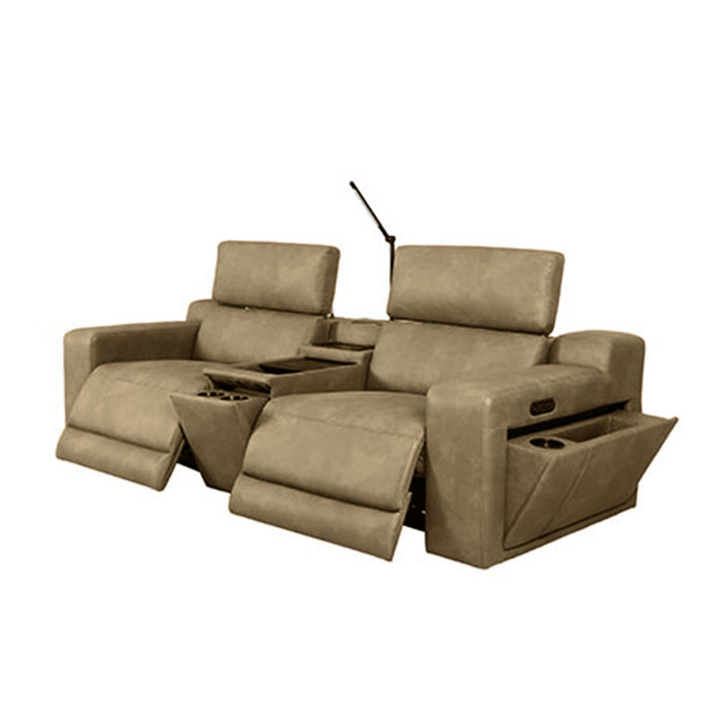 Panamera 2 Seater Fabric Power Recliner Triple Motor-Almond