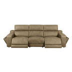 Panamera 3 Seater Fabric Power Recliner Triple Motor-Almond