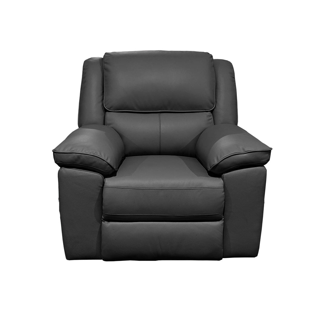Ibis Leather Manual Recliner-Charcoal
