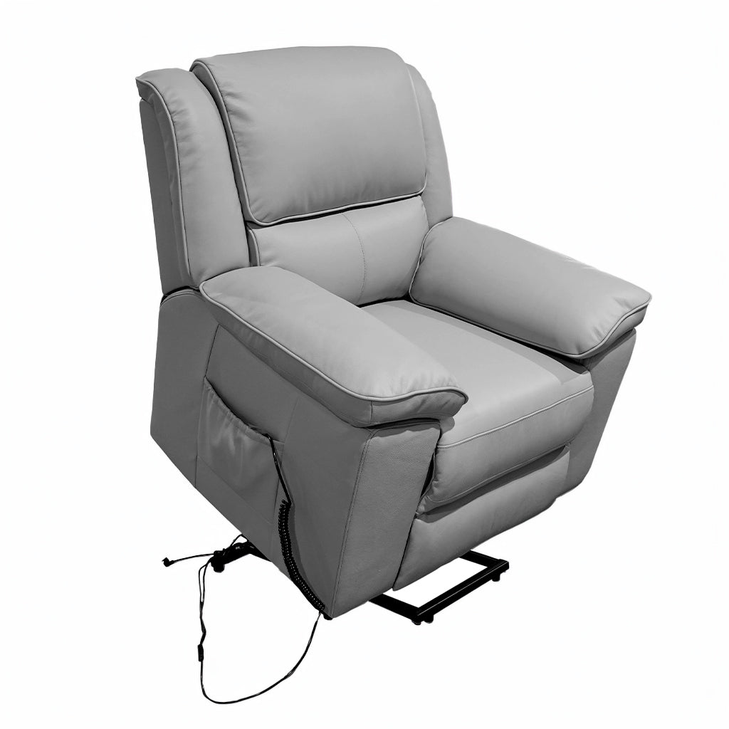 Ibis Leather Lift Chair-Light Grey