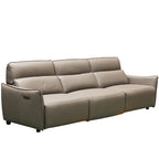 Memphis 3 Seater Leather Power Recliner with Adjustable Headrest-Mocha