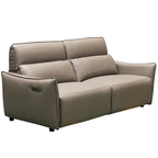 Memphis 2 Seater Leather Power Recliner with Adjustable Headrest-Mocha