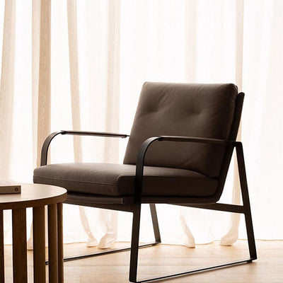 Lucas Leather Accent Chair-Chocolate hover image