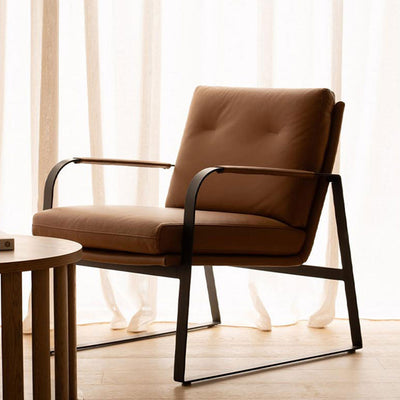 Lucas Leather Accent Chair-Toffee hover image