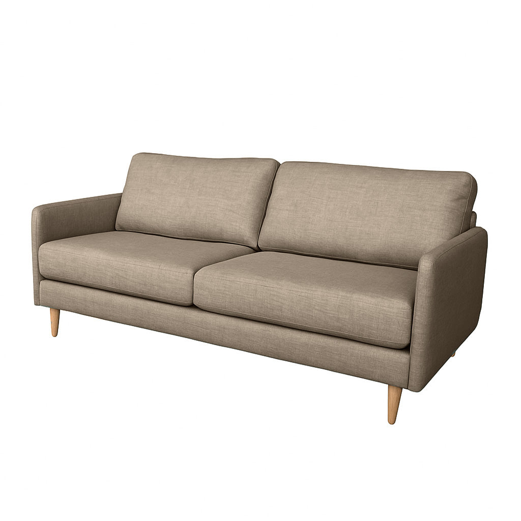 Mildura 3 Seater Fabric Sofa-Sand