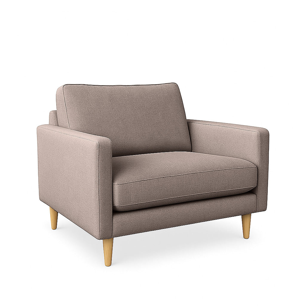 Mildura 1.5 Seater Fabric Armchair-Taupe