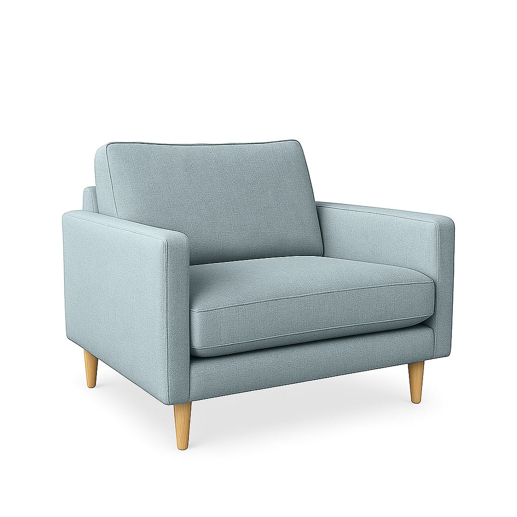 Mildura 1.5 Seater Fabric Armchair-Seafoam