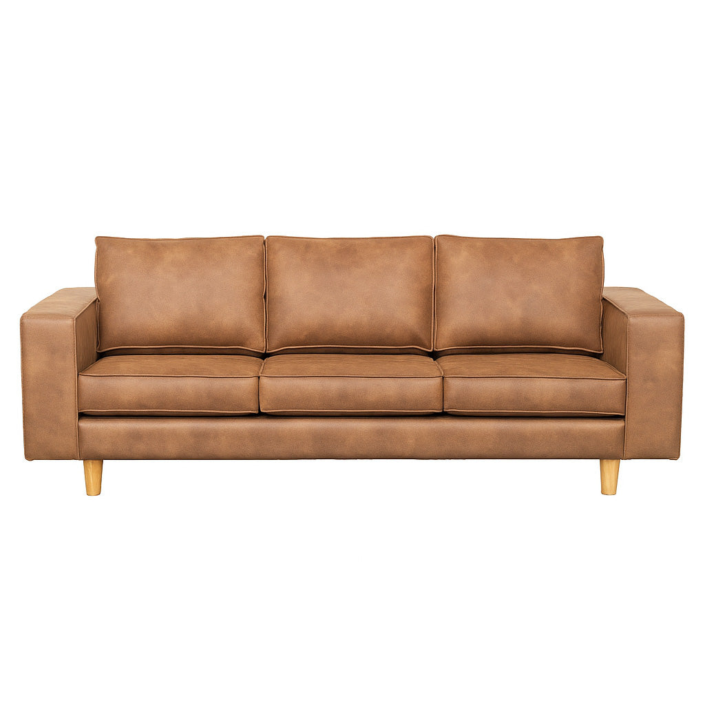 Edgecliff 3 Seater Fabric Sofa-Tan
