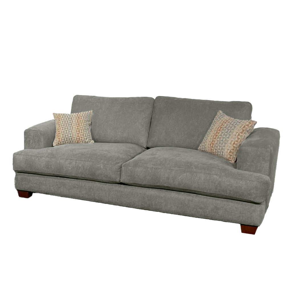 Noosa 2 Piece Sofa Set Block Back Design-Pebble