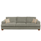 Noosa 3 Seater Fabric Sofa with Block Back Design-Pebble