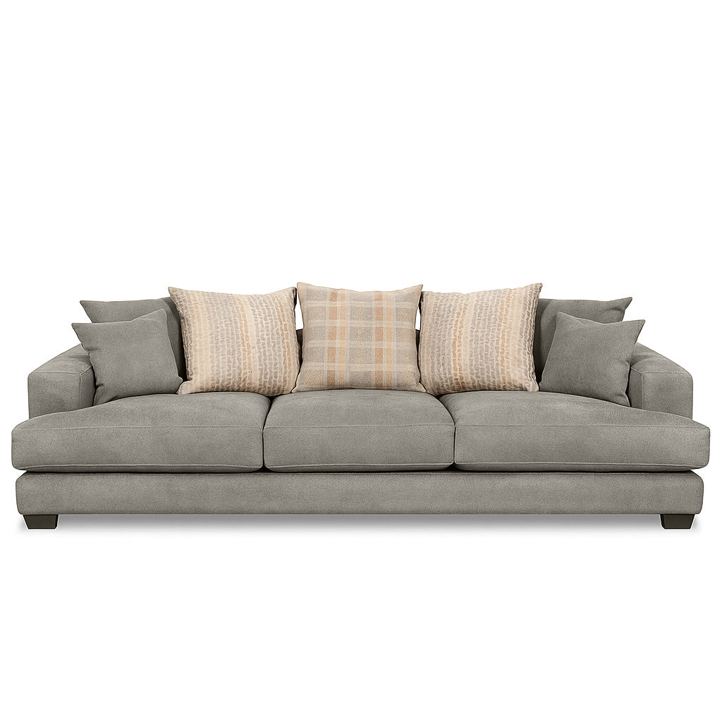 Noosa 3 Seater Fabric Sofa with Scatter Back Design-Pebble
