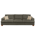 Noosa 3 Seater Fabric Sofa with Block Back Design-Driftwood