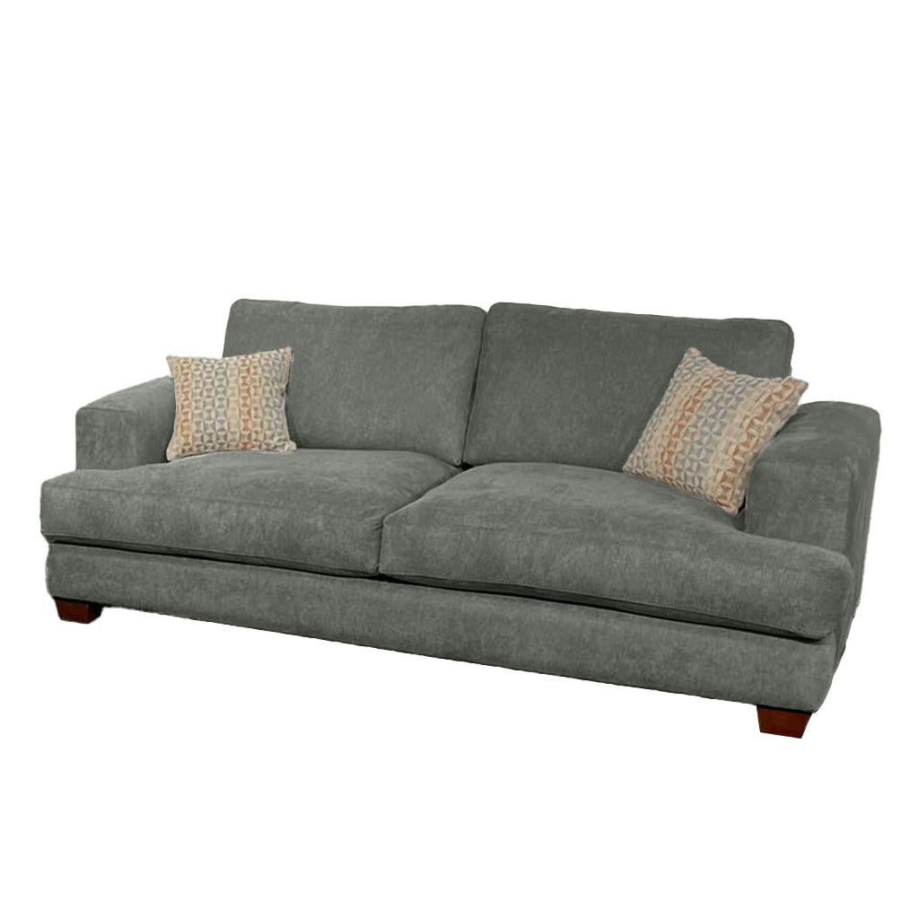 Noosa 2 Piece Sofa Set Block Back Design-Shale