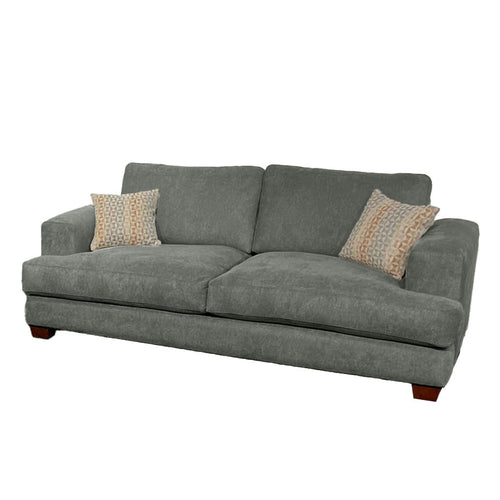 Noosa 2 Seater Fabric Sofa with Block Back Design-Shale