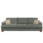 Noosa 3 Seater Fabric Sofa with Block Back Design-Shale
