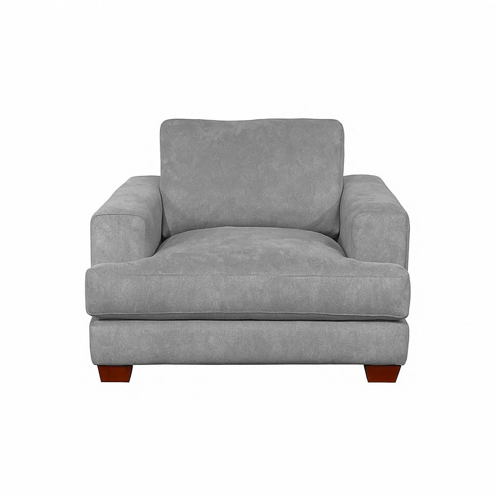 Noosa Fabric Armchair with Block Back Design-Silver