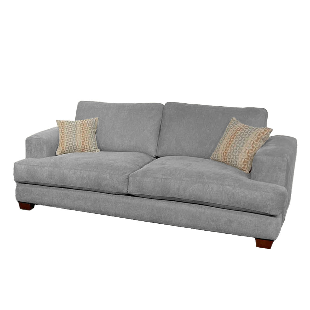 Noosa 2 Seater Fabric Sofa with Scatter Back Design-Silver