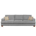 Noosa 3 Seater Fabric Sofa with Block Back Design-Silver