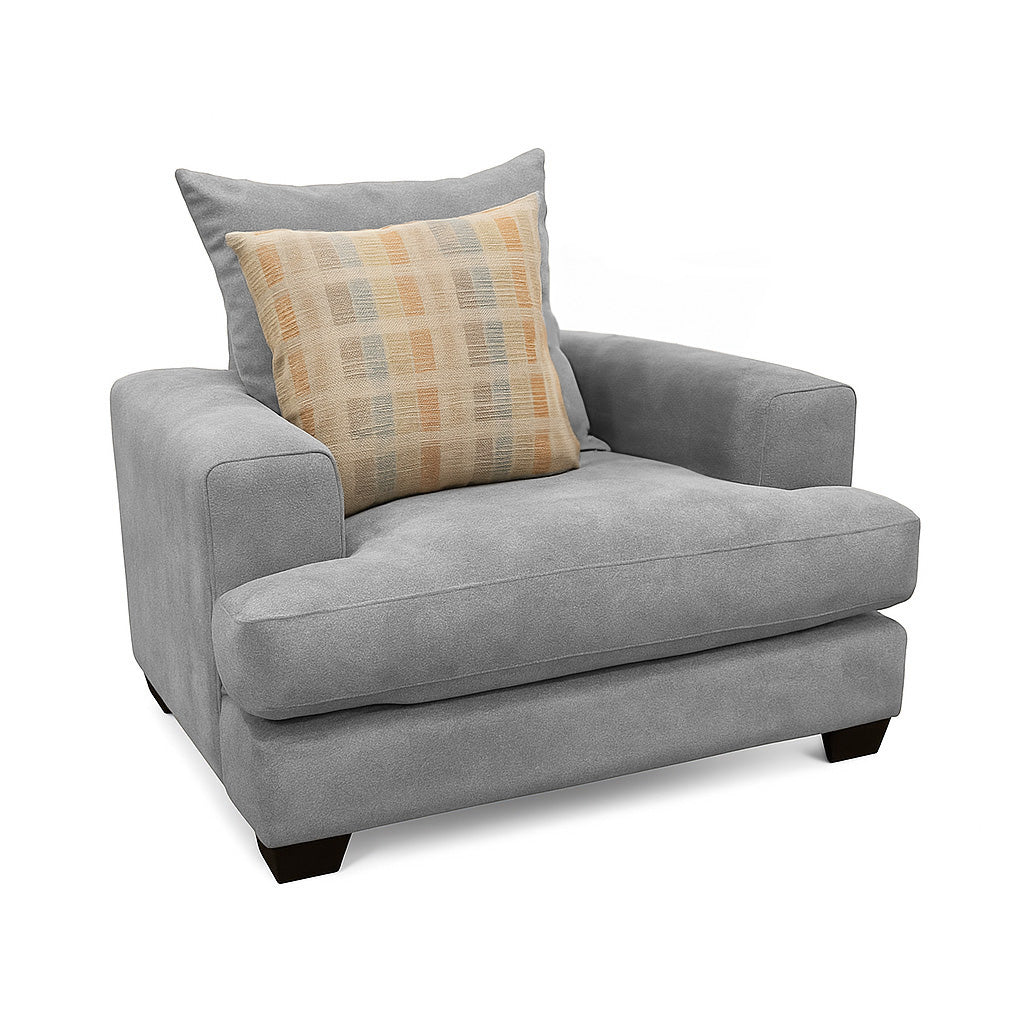 Noosa Fabric Armchair with Scatter Back Design-Silver