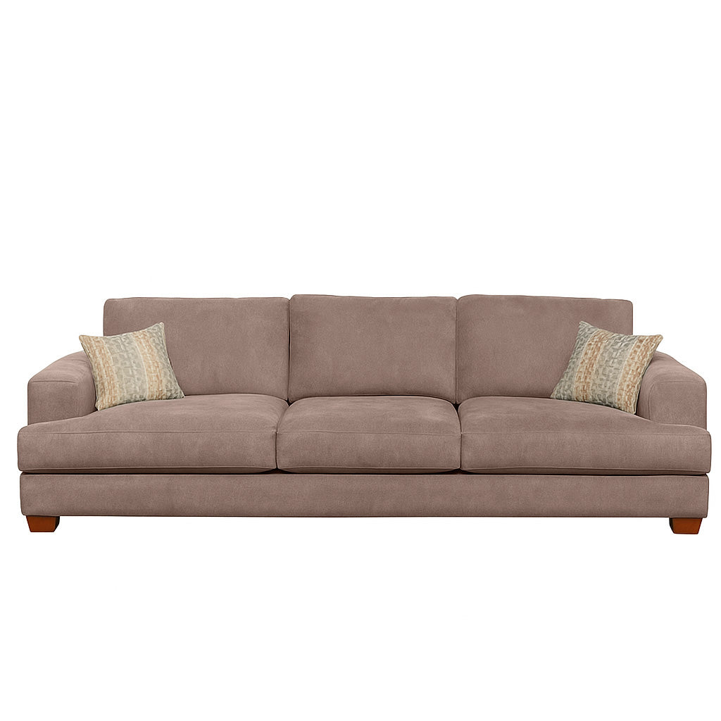 Noosa 3 Seater Fabric Sofa with Block Back Design-Rustica