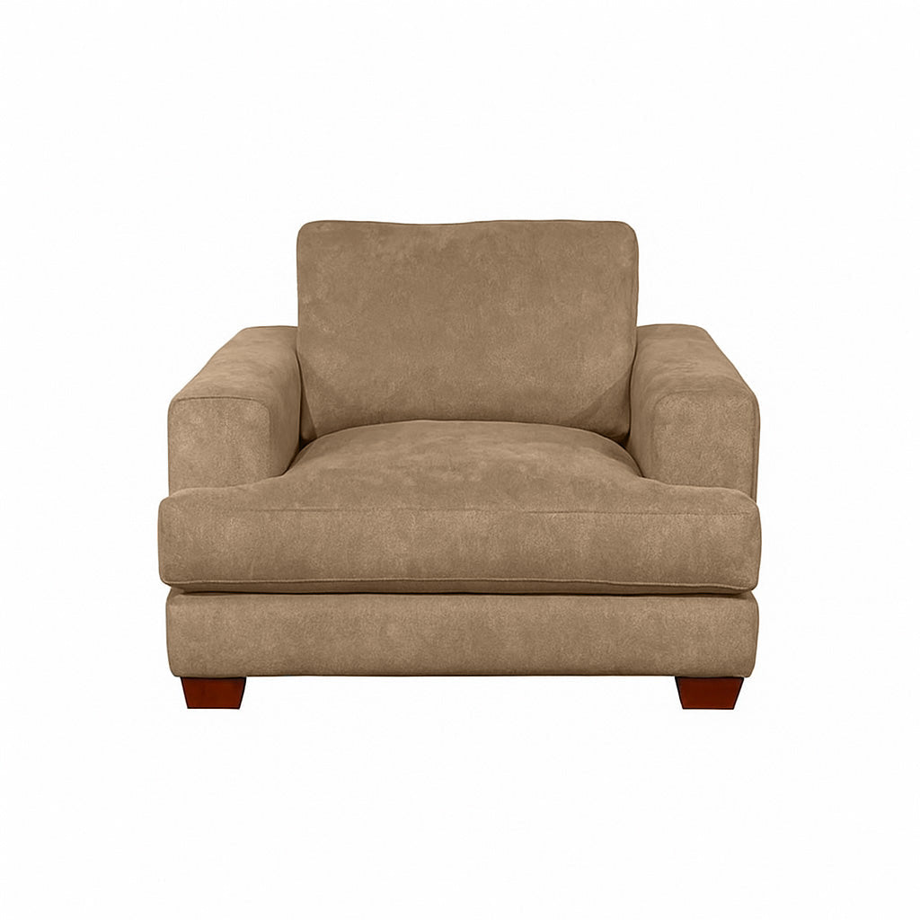 Noosa Fabric Armchair with Block Back Design